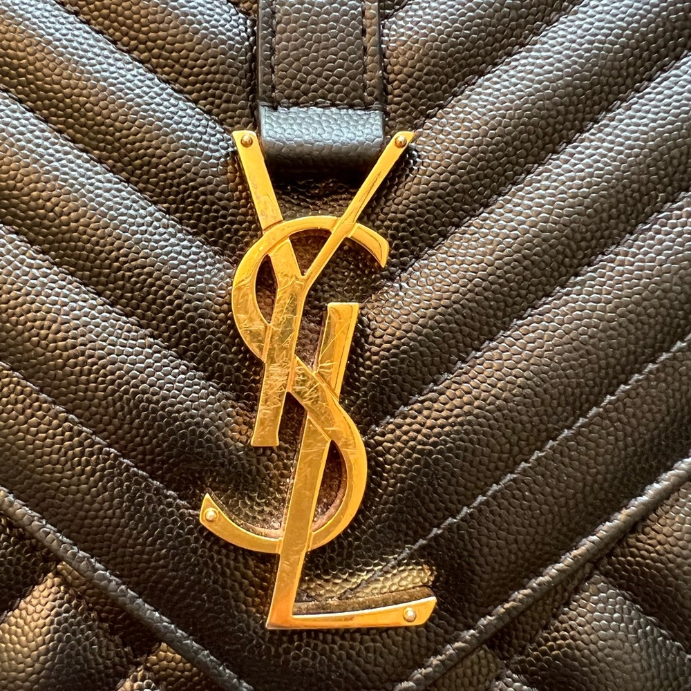 ENVELOPE LARGE BAG IN MIX MATELASSÉ GRAIN DE POUDRE EMBOSSED LEATHER - Picture 12 of 12